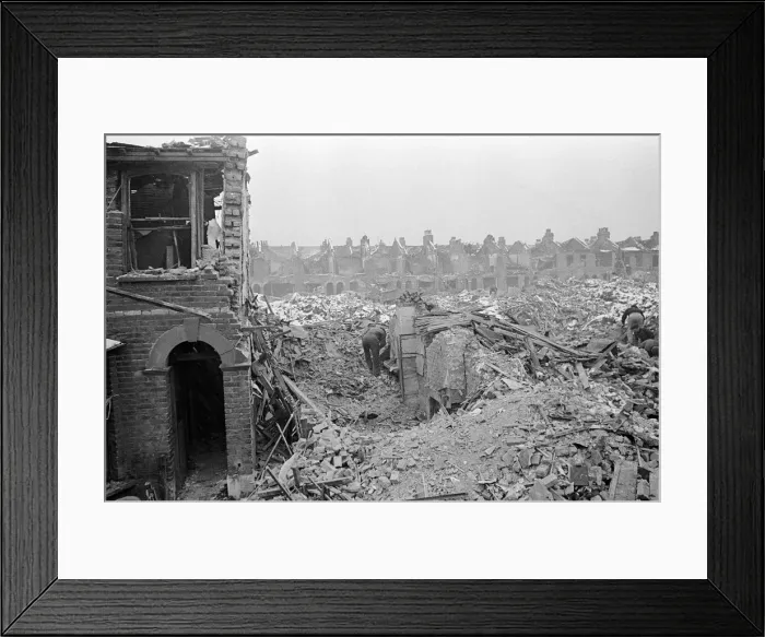 Framed Print : V2 Rocket incident at Tewkesbury, Seven Sisters. 60 houses destroyed, 900 people homeless Framed Print : V2 Rocket incident at Tewkesbury, Seven Sisters. 60 houses destroyed, 900 people homeless
