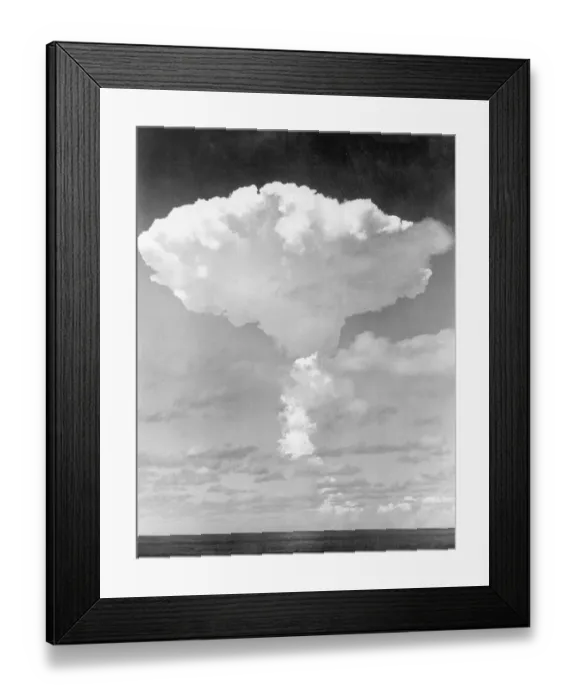 Framed Print : Nuclear cloud seen here in the late stages of development over Malden Island following Framed Print : Nuclear cloud seen here in the late stages of development over Malden Island following