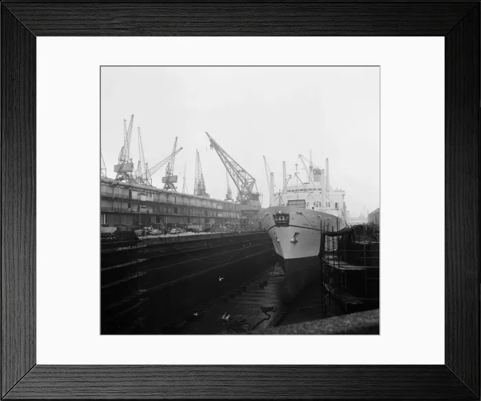 Framed Print : Unemployed and views of Liverpool, 30th November 1962. Docks on the Mersey Framed Print : Unemployed and views of Liverpool, 30th November 1962. Docks on the Mersey