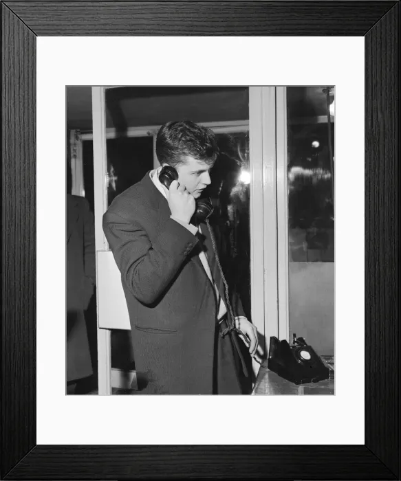 Framed Print : British rock and roll singer Terry Dene made his farewell public appearance in Jack