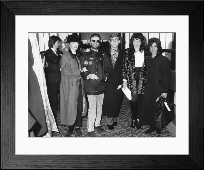 Framed Print : Elton John with wife and friends Ringo Starr about to board Concorde Framed Print : Elton John with wife and friends Ringo Starr about to board Concorde