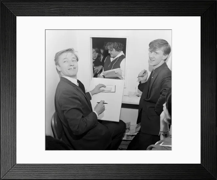 Framed Print : Boys and Girls Exhibition at Olympia. Singers Mike Sarne (left