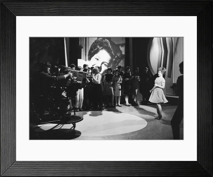 Framed Print : American pop singer Brenda Lee being filmed for BBC Framed Print : American pop singer Brenda Lee being filmed for BBC