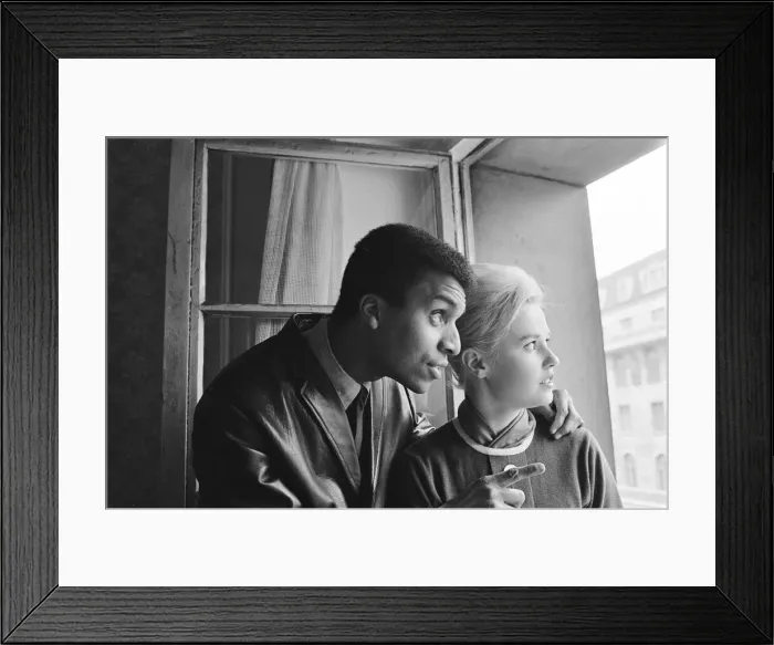 Framed Print : Pop singer Kenny Lynch with Elaine Miscall, New Zealand Framed Print : Pop singer Kenny Lynch with Elaine Miscall, New Zealand