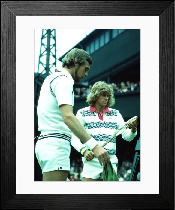 Framed Print : Bjorn Borg and Ove Bengtson at Wimbledon 1974. Local Caption watscan Framed Print : Bjorn Borg and Ove Bengtson at Wimbledon 1974. Local Caption watscan
