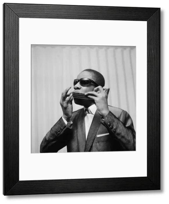 Framed Print : Stevie Wonder musical prodigy who at the age of only 13 years old has packed the Olympic