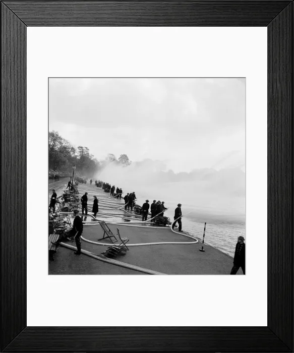 Framed Print : Auxiliary Fire Service exercise in Hyde Park on both sides of the Serpentine Framed Print : Auxiliary Fire Service exercise in Hyde Park on both sides of the Serpentine