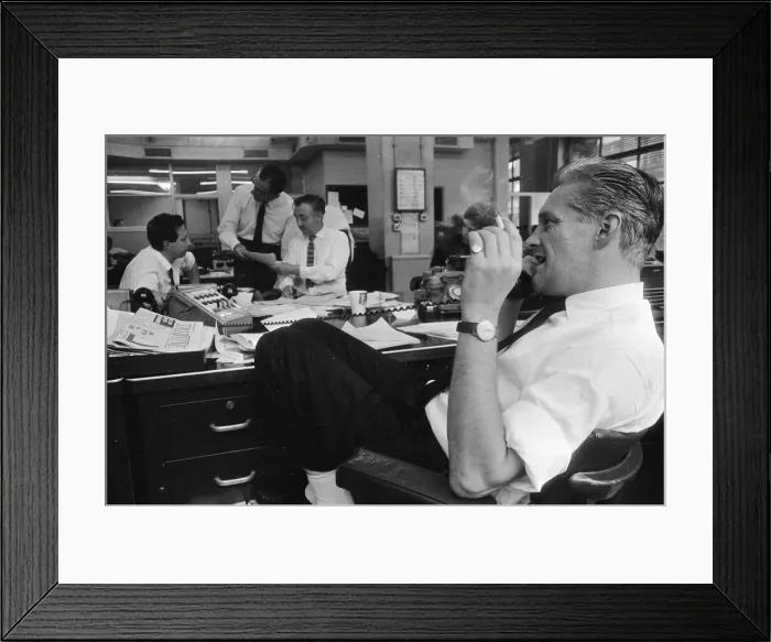 Framed Print : Busy scenes on the Daily Herald news desk, 1964 Framed Print : Busy scenes on the Daily Herald news desk, 1964
