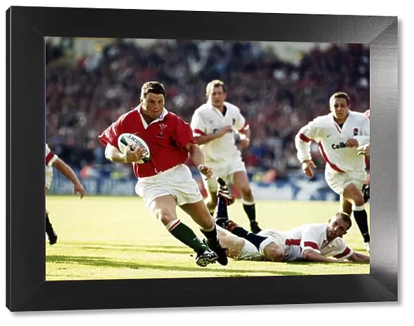 Scott Gibbs scoring the famous try against England at Wembley