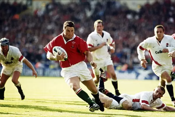 Scott Gibbs scoring the famous try against England at Wembley