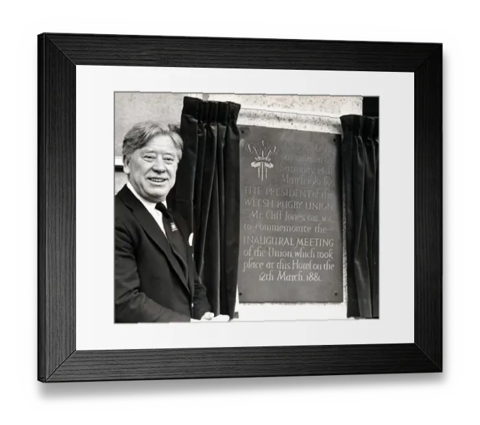 Framed Print : Sport - Rugby - Wales Centenary - Cliff Jones, the President of the Welsh Rugby Union