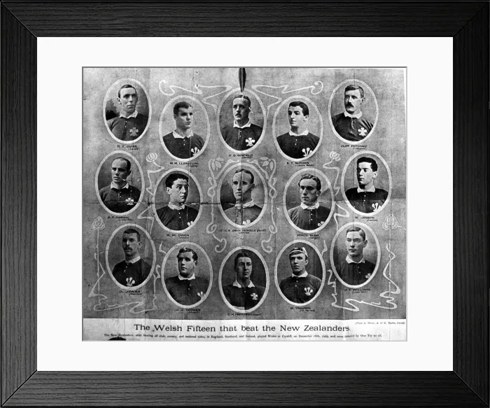 Framed Print : Rugby - Wales v New Zealand - the Welsh team that beat New Zealand 16th Dec 1905 Framed Print : Rugby - Wales v New Zealand - the Welsh team that beat New Zealand 16th Dec 1905