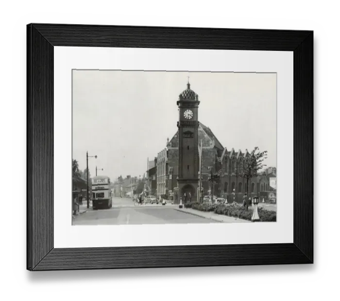 Framed Print : Carters Green Clock, West Bromwich. 13-10-1952 Framed Print : Carters Green Clock, West Bromwich. 13-10-1952