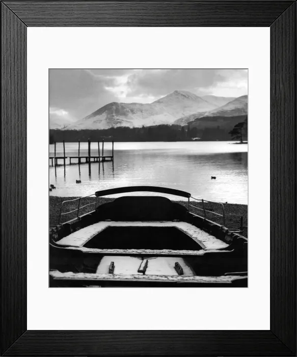 Framed Print : Lake District - Derwentwater - The Boat Station 28 January 1965