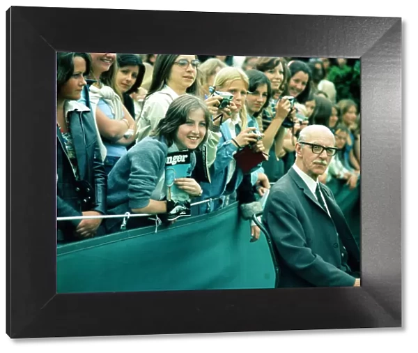 Female fans watching Bjorn Borg at Wimbledon 1975. Local Caption watscan