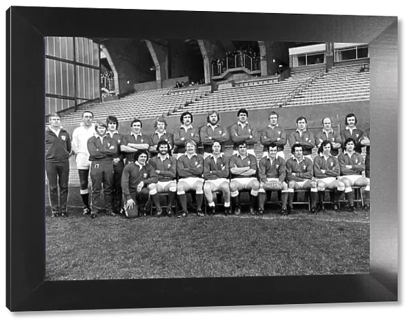 Wales v France, Cardiff, 18th March 1978. Team : Back row : not known, not known