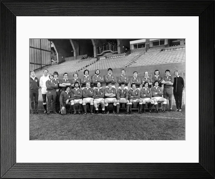 Framed Print : Wales v France, Cardiff, 18th March 1978. Team : Back row : not known, not known