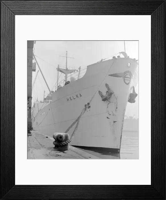 Framed Print : London Docks in the mid fifties when the docks were in full flow showing cargo ship Helka Framed Print : London Docks in the mid fifties when the docks were in full flow showing cargo ship Helka