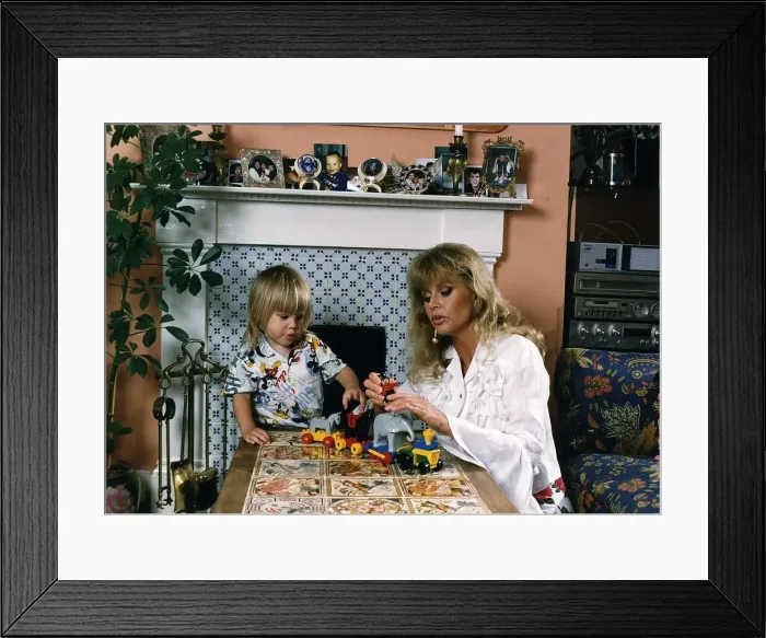 Framed Print : Britt Ekland Film Actress with her son TJ A©Mirrorpix Framed Print : Britt Ekland Film Actress with her son TJ A©Mirrorpix