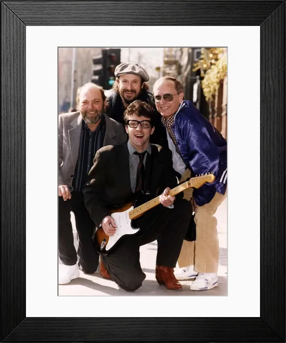 Framed Print : Paul Hipp (centre) Actor playing Buddy Holly with Gerry Allison (L) Gordon Payne (C Framed Print : Paul Hipp (centre) Actor playing Buddy Holly with Gerry Allison (L) Gordon Payne (C