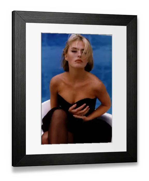 Framed Print : Patsy Kensit actress wearing off the shoulder black dress Dbase A©Mirrorpix