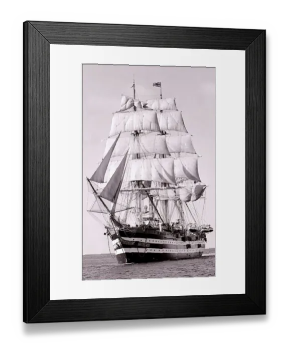 Framed Print : The period Italian sail ship Amerigo Vespucci under full sail as she approaches Plymouth Framed Print : The period Italian sail ship Amerigo Vespucci under full sail as she approaches Plymouth