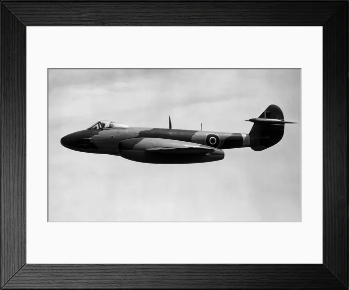 Framed Print : Aircraft Gloster Meteor IV of the Royal Air Force July 1946 Framed Print : Aircraft Gloster Meteor IV of the Royal Air Force July 1946