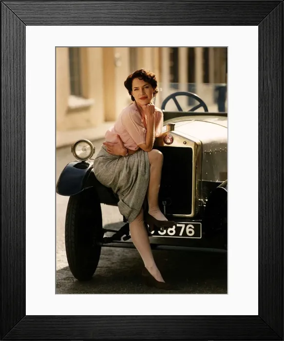 Framed Print : Jennifer Calvert Actress pictured with open hood motor A©Mirrorpix Framed Print : Jennifer Calvert Actress pictured with open hood motor A©Mirrorpix