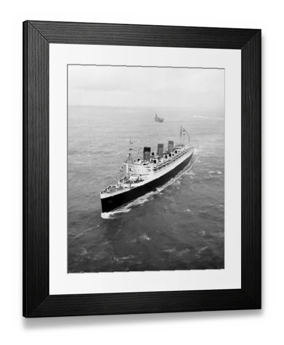 Framed Print : The Queen Mary October 1967. The Cunard liner Queen Mary after leaving Southampton for Framed Print : The Queen Mary October 1967. The Cunard liner Queen Mary after leaving Southampton for