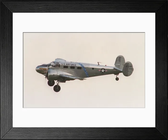 Framed Print : Aircraft Beech C45 Expiditor August 1993, aircraft flying at the Wroughton Airshow in