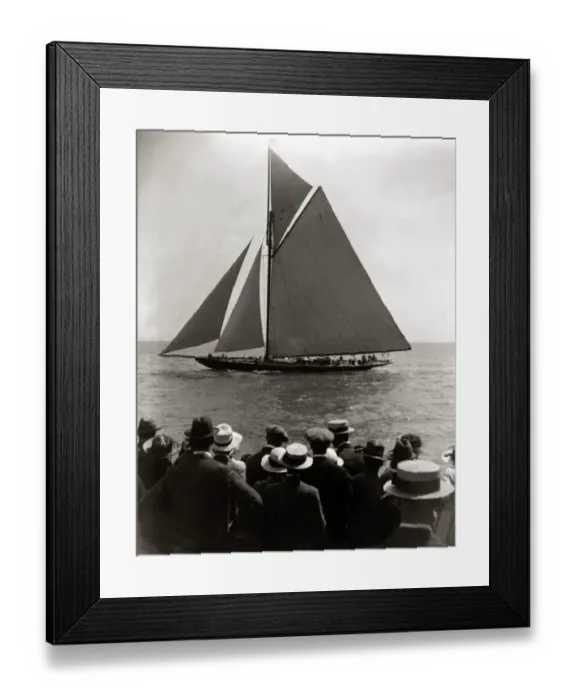 Framed Print : Britannia passing the pier at deal yacht races. 1921