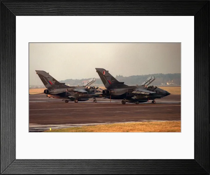 Framed Print : Panavia Tornado GR1s of RAF 17 Sqd at Prestwick airport in Scotland. circa 1990