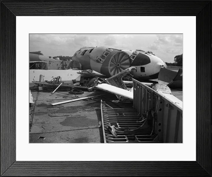 Framed Print : Aircraft Vickers Valliant Scrapped August 1965 - Vickers Valliant V force bombers lay in Framed Print : Aircraft Vickers Valliant Scrapped August 1965 - Vickers Valliant V force bombers lay in