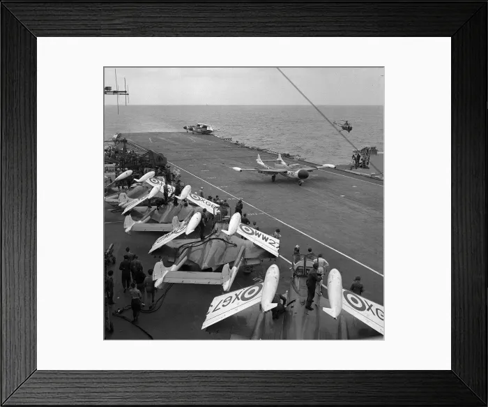 Framed Print : Ships Royal Nany Aircraft Carrier HMS Victorious 1959 A deHavilland Sea Venom of Framed Print : Ships Royal Nany Aircraft Carrier HMS Victorious 1959 A deHavilland Sea Venom of