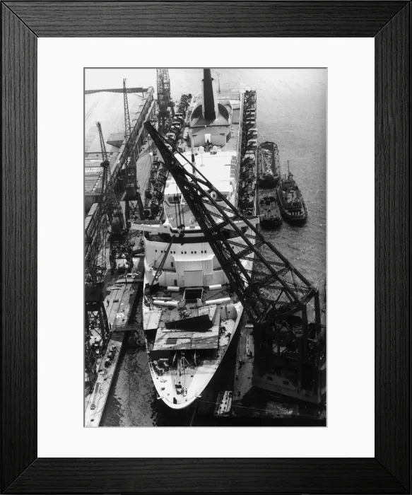 Framed Print : The liner QE2 which has been converted from a luxury cruise liner into a troop ship Framed Print : The liner QE2 which has been converted from a luxury cruise liner into a troop ship