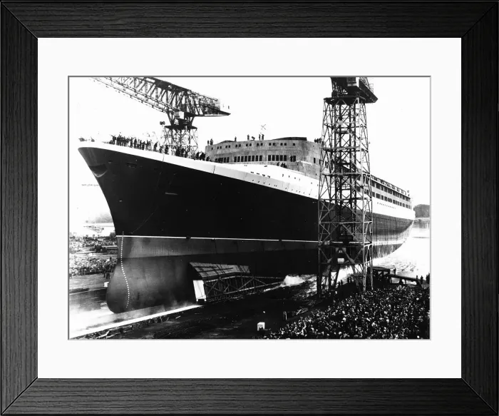 Framed Print : Queen Elizabeth II launch from John Browns shipyard 1967 into the River Clyde Framed Print : Queen Elizabeth II launch from John Browns shipyard 1967 into the River Clyde
