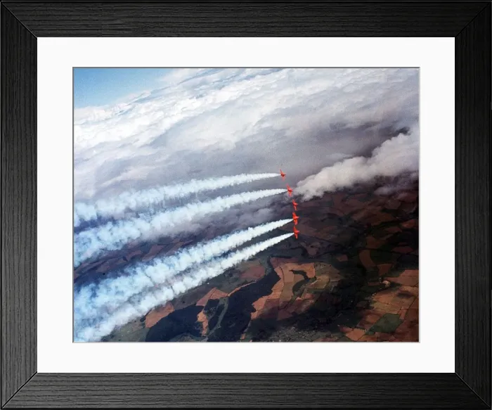 Framed Print : Aircraft HS Gnat RAF Red Arrows August 1967 - Ray Hanna leader of the RAF Aerobatic