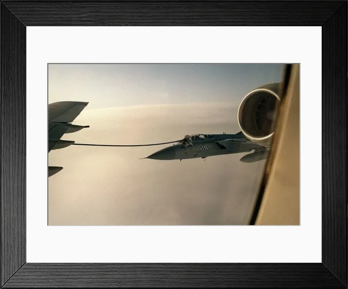 Framed Print : A Tornado F3 of 43 Squadron refuels from a VC10 tanker over Scotland. March 1992 Framed Print : A Tornado F3 of 43 Squadron refuels from a VC10 tanker over Scotland. March 1992