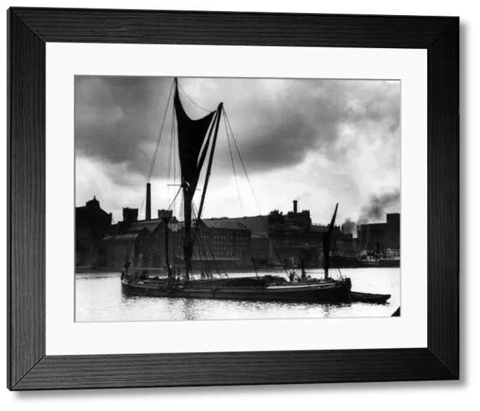 Framed Print : Royal Victoria Docks Docklands London Barge Oct 1934 A view of the Premier Flour Framed Print : Royal Victoria Docks Docklands London Barge Oct 1934 A view of the Premier Flour