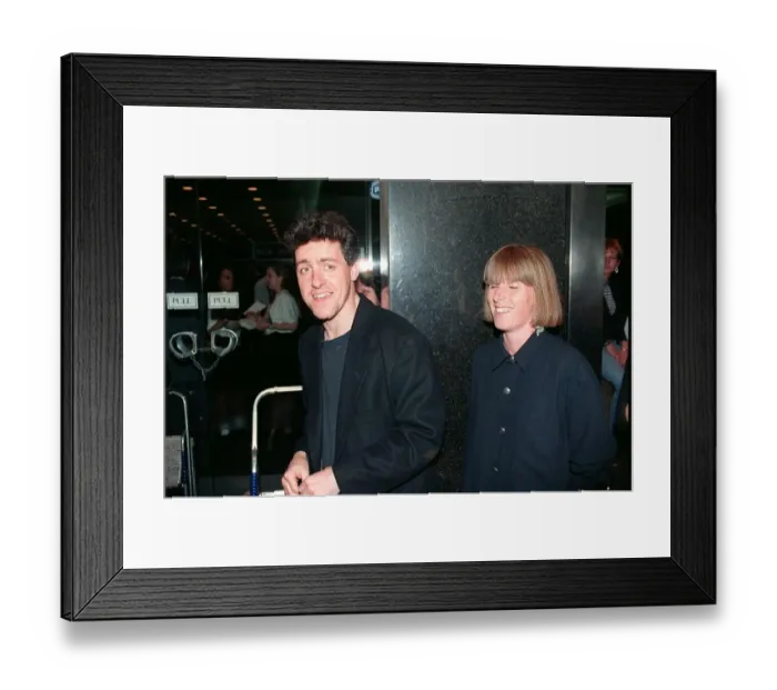 Framed Print : Griff Rhys Jones Actor Comedian 1990 with his wife at the film premiere Nuns On