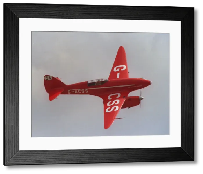 Framed Print : Aircraft deHavilland DH88 Comet Racer August 1993, flying at the Wroughton Airshow