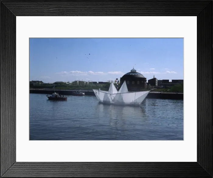 Framed Print : Ships Paper ship on the Clyde at the old tunnel south side rotunda May 1989
