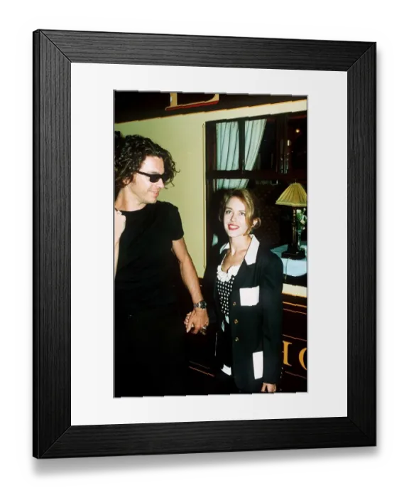 Framed Print : Kylie Minogue Pop Singer  /  Actress with Michael Hutchence Dbase MSI A©Mirrorpix