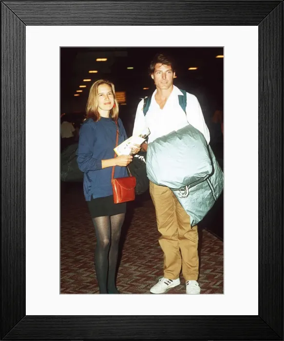 Framed Print : American actor Christopher Reeve with his girlfriend Dana Norosini at the Airport dbase Framed Print : American actor Christopher Reeve with his girlfriend Dana Norosini at the Airport dbase