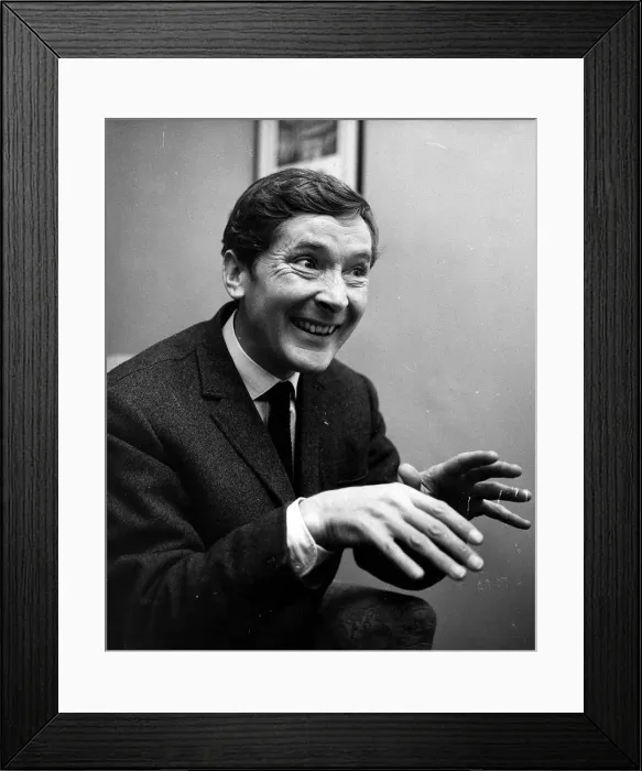 Framed Print : Kenneth Williams comedian hands held out in front in agents office Cork St December Framed Print : Kenneth Williams comedian hands held out in front in agents office Cork St December