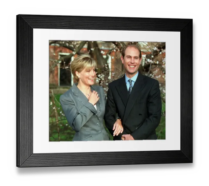 Framed Print : Prince Edward and Sophie Rhys Jones announce their engagement at St James Palace Framed Print : Prince Edward and Sophie Rhys Jones announce their engagement at St James Palace