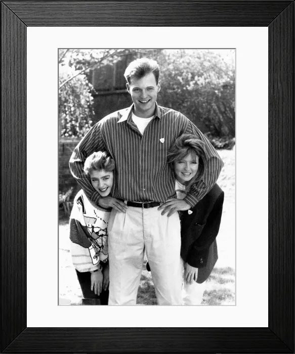 Framed Print : John Leslie with Caron Keating and Yvette Fielding - 1989 Framed Print : John Leslie with Caron Keating and Yvette Fielding - 1989