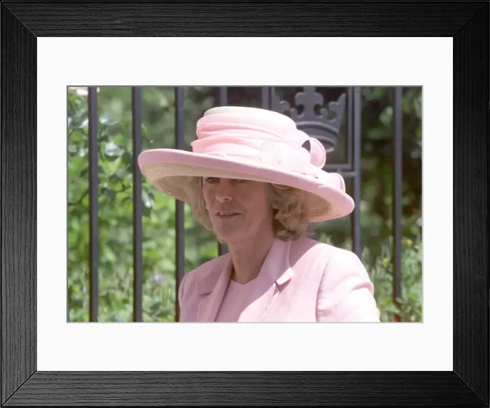 Framed Print : Camilla Parker Bowles attending the wedding of her friend Samantha Shaw