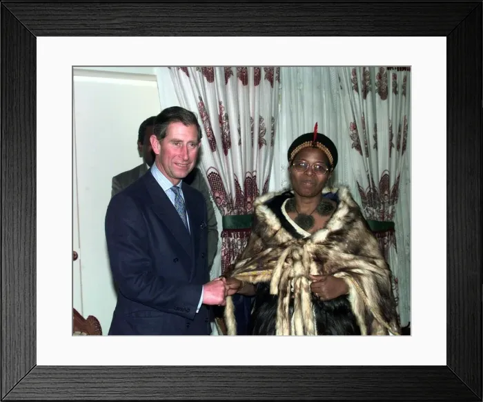 Framed Print : Prince Charles meets Swazilands Great She Elephant during his visit to Swaziland in