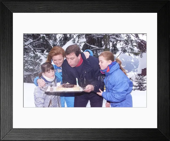 Framed Print : The Duke of York blows out birthday candles February on the chocolate cake given to Framed Print : The Duke of York blows out birthday candles February on the chocolate cake given to